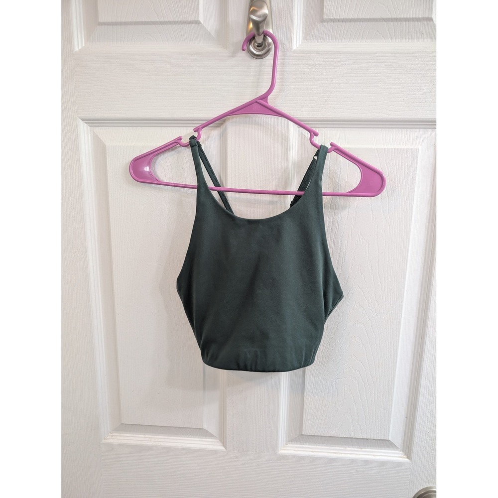 Girlfriend Collective Topanga Green High Neck Sports‎ Bra Adjustable - Size S